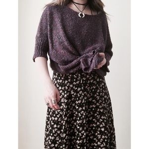Sparkle & Fade Oversized Purple Plush Knit Sweater